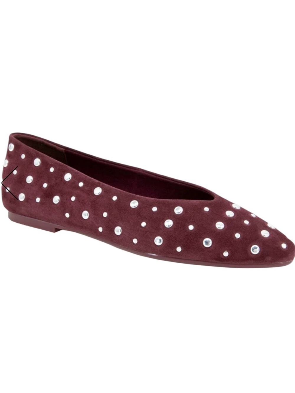 Splendid Latouche Studded Flat in Dark Plum Size 9